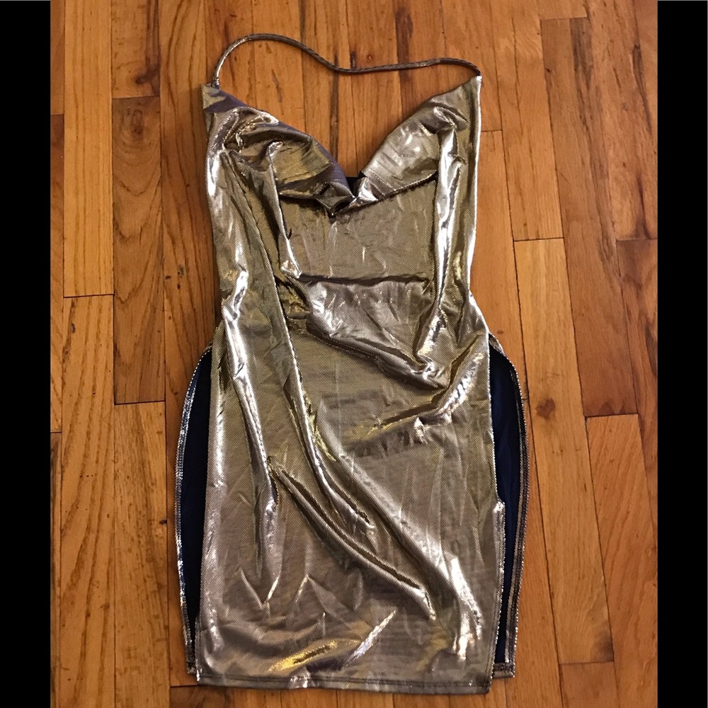 Fashion Nova Gold Dress